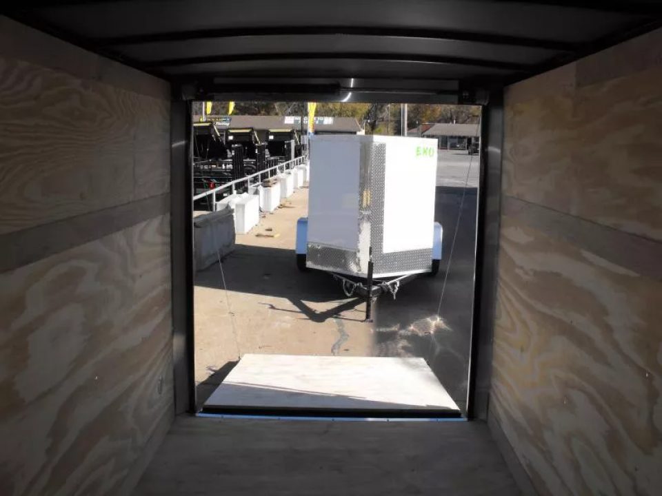 New Enclosed Trailer 6X 12  Ramp White In Color 2990 Axle