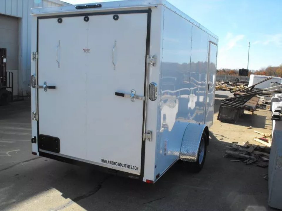 New Enclosed Trailer 6X 12  Ramp White In Color 2990 Axle