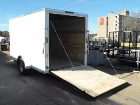 New Enclosed Trailer 6X 12  Ramp White In Color 2990 Axle
