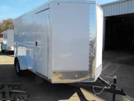 New Enclosed Trailer 6X 12  Ramp White In Color 2990 Axle