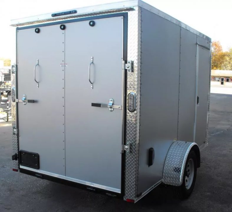 New Enclosed Trailer 6 X 10 Ramp 6' 3"  Silver Mist In Color 030 Skin  All Tubular Construction