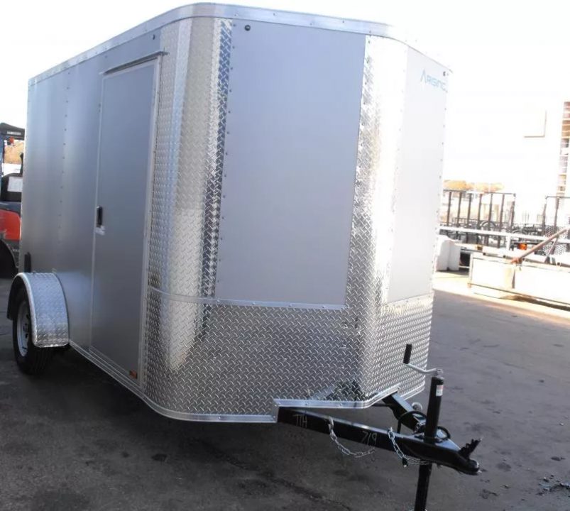 New Enclosed Trailer 6 X 10 Ramp 6' 3"  Silver Mist In Color 030 Skin  All Tubular Construction