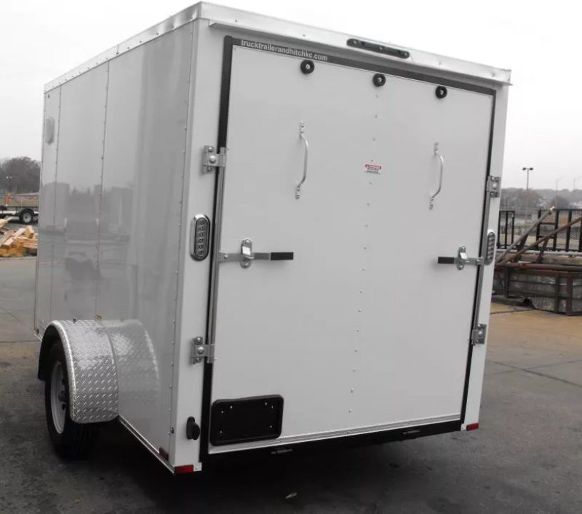 New Trailer 6 X 10  Ramp Door   6'  Tall White In Color ( 080 Skin )