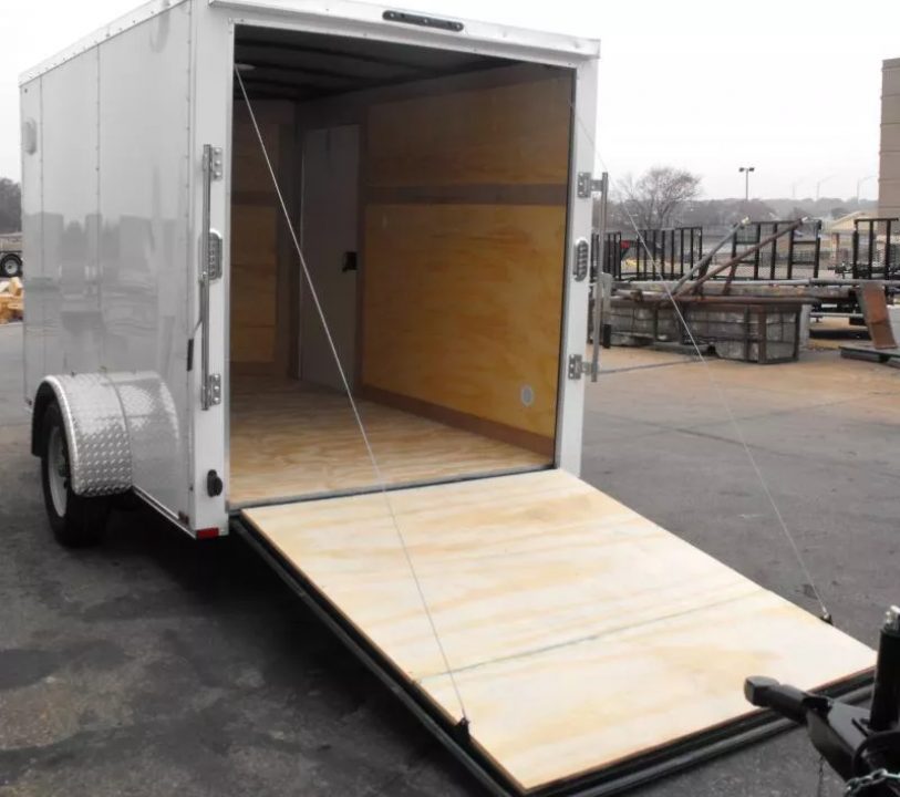 New Trailer 6 X 10  Ramp Door   6'  Tall White In Color ( 080 Skin )