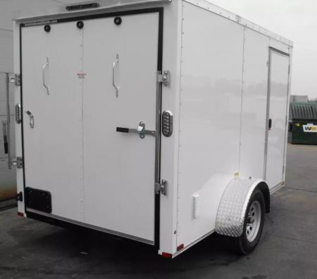 New Trailer 6 X 10  Ramp Door   6'  Tall White In Color ( 080 Skin )