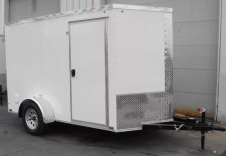 New Trailer 6 X 10  Ramp Door   6'  Tall White In Color ( 080 Skin )