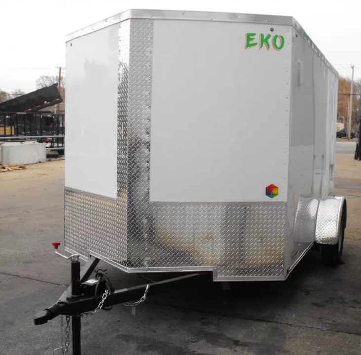 New Trailer 7 X 10  Ramp Door   6'  Tall White In Color ( 080 Skin )