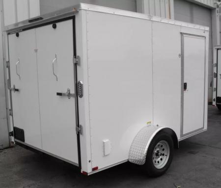 New Trailer 7 X 10  Ramp Door   6'  Tall White In Color ( 080 Skin )