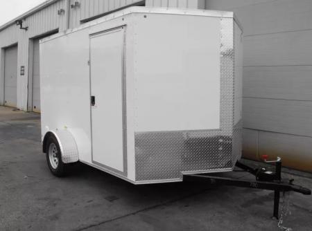 New Trailer 7 X 10  Ramp Door   6'  Tall White In Color ( 080 Skin )