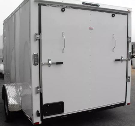 New Trailer 7 X 10  Ramp Door   6'  Tall White In Color ( 080 Skin )