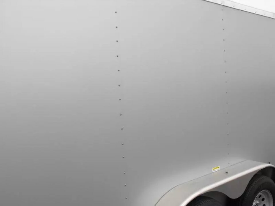 New Enclosed Trailer 7 x 12 BARN DOOR Silver Color 080 Skin 7K _6' 6" Int