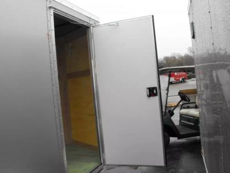 New Enclosed Trailer 7 x 12 BARN DOOR Silver Color 080 Skin 7K _6' 6" Int