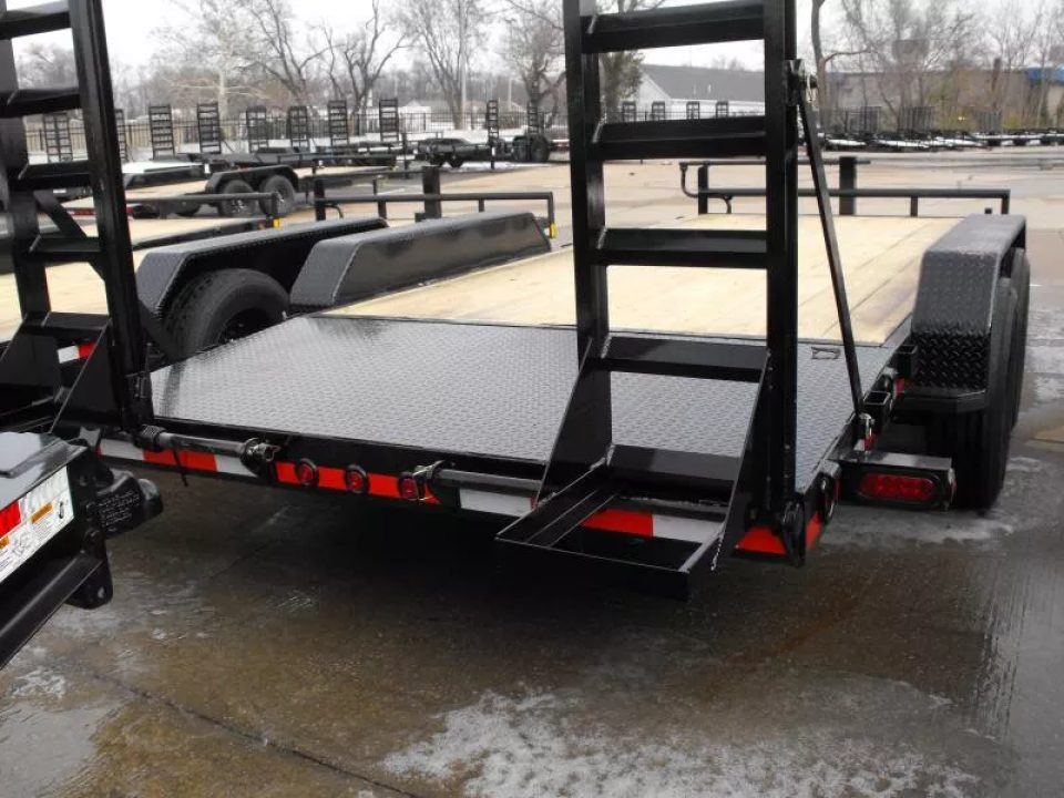 New Equipment Trailer 83 X 18  Dove 14000 GVWR  Stand Up Ramps