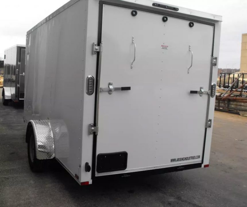New Enclosed Trailer 6 X 12  Ramp Door   6'3"  Tall White  In Color All Tube Built