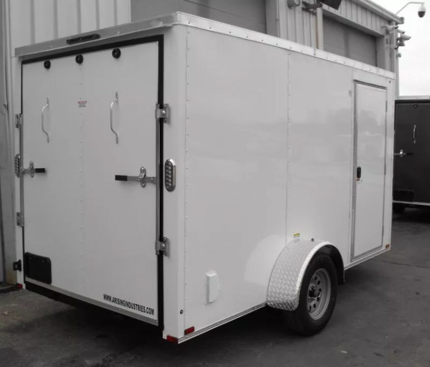 New Enclosed Trailer 6 X 12  Ramp Door   6'3"  Tall White  In Color All Tube Built