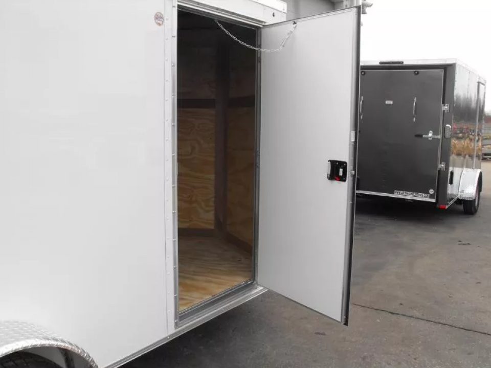 New Enclosed Trailer 6 X 12  Ramp Door   6'3"  Tall White  In Color All Tube Built