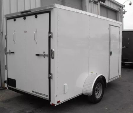 New Enclosed Trailer 6 X 12  Ramp Door   6'3"  Tall White  In Color All Tube Built