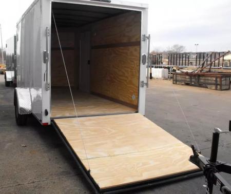 New Enclosed Trailer 6 X 12  Ramp Door   6'3"  Tall White  In Color All Tube Built