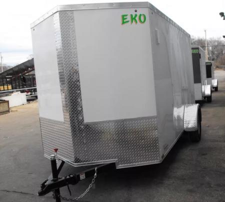 New Enclosed Trailer 6 X 12  Ramp Door   6'3"  Tall White  In Color All Tube Built