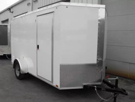 New Enclosed Trailer 6 X 12  Ramp Door   6'3   Tall White  In Color All Tube Built