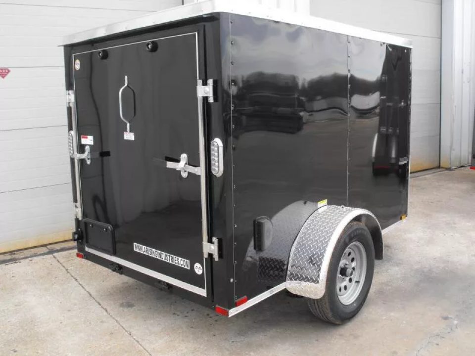 New Enclosed Trailer 5 X 8  Ramp Door   5'  Tall Black  In Color All Tube Built