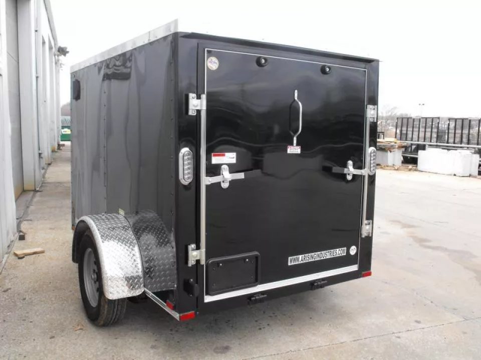 New Enclosed Trailer 5 X 8  Ramp Door   5'  Tall Black  In Color All Tube Built