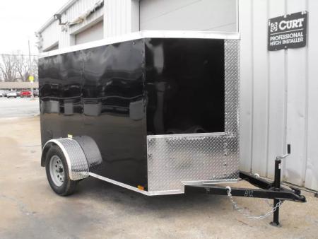 New Enclosed Trailer 5 X 8  Ramp Door   5'  Tall Black  In Color All Tube Built