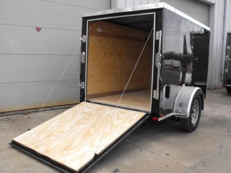 New Enclosed Trailer 5 X 8  Ramp Door   5'  Tall Black  In Color All Tube Built