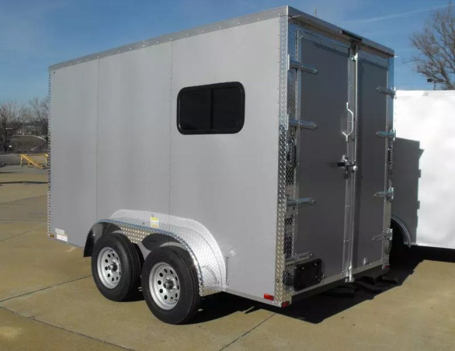 New Enclosed Trailer 6 X 12  Ramp Door   7'  Tall Silver Mist In Color ( 080 Skin ) 7000 GVWR HD 3/4 Walls& Floor