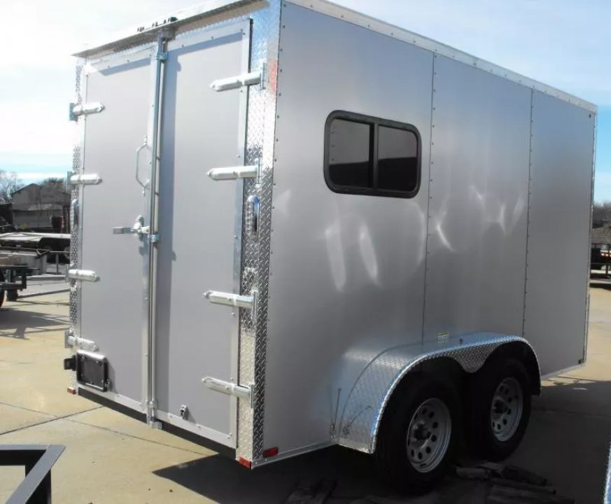 New Enclosed Trailer 6 X 12  Ramp Door   7'  Tall Silver Mist In Color ( 080 Skin ) 7000 GVWR HD 3/4 Walls& Floor