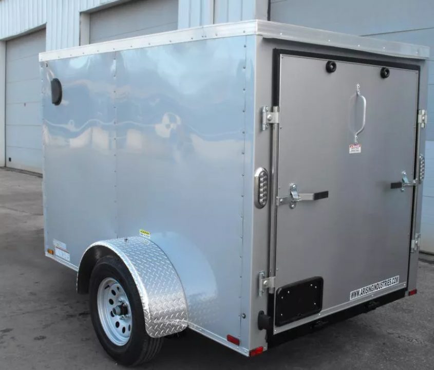 New Enclosed Trailer 5 X 8  Ramp Door   5'  Tall  SIlver Mist  In Color All Tube Built