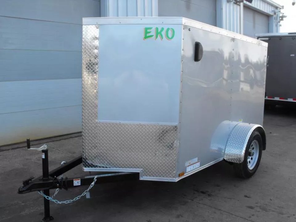 New Enclosed Trailer 5 X 8  Ramp Door   5'  Tall  SIlver Mist  In Color All Tube Built