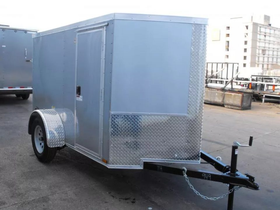 New Enclosed Trailer 5 X 8  Ramp Door   5'  Tall  SIlver Mist  In Color All Tube Built