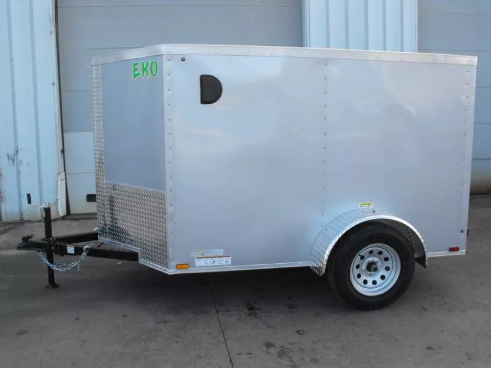 New Enclosed Trailer 5 X 8  Ramp Door   5'  Tall  SIlver Mist  In Color All Tube Built