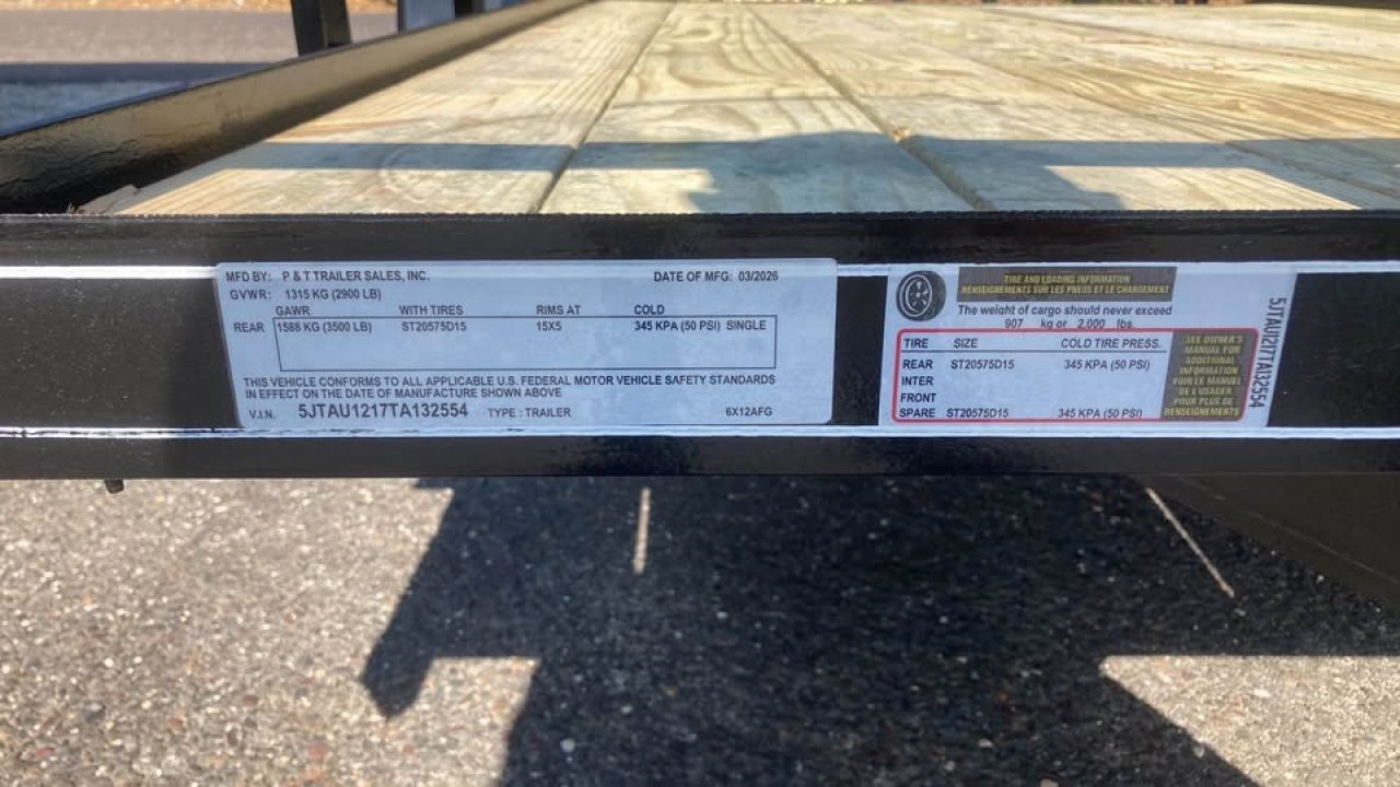 New 2026 P & T Trailers 6.5x12 Utility Trailer