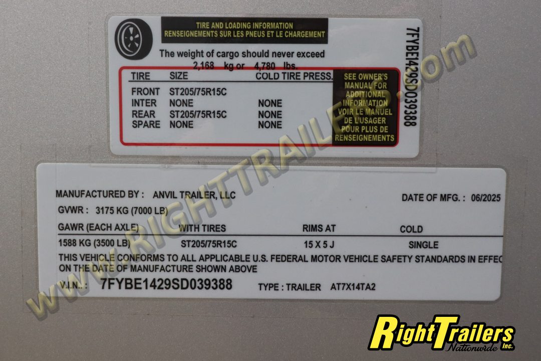 New 2025 7X14 Anvil Cargo Trailer