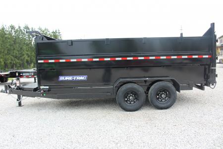 New 2026 Sure-Trac 7' x 16' Hydraulic Dump Trailer - 4' Steel Sides - Telescopic Ram - 14000# GVW