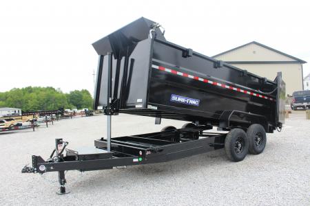 New 2026 Sure-Trac 7' x 16' Hydraulic Dump Trailer - 4' Steel Sides - Telescopic Ram - 14000# GVW