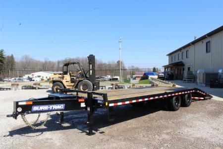 New 2026 Sure-Trac 8.5' x 20' + 5' Low Profile Beaver Tail Deckover Flatbed - 25,900# GVW