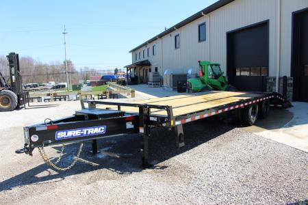 New 2026 Sure-Trac 8.5' x 20' + 5' Low Profile Beaver Tail Deckover Flatbed - 22,500# GVW