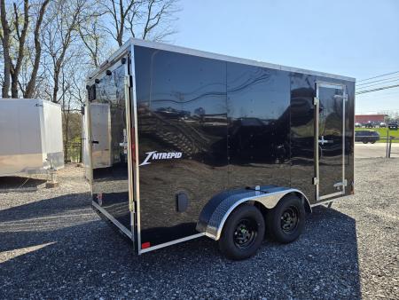 New 7 x 14 Homesteader Intrepid V-Nose Cargo 7k GVWR ***Black PolyCor w/ Ramp Door Package