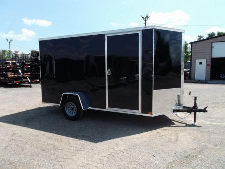 New 2026 Covered Wagon Trailers 6x12 Cargo / Enclosed Trailer / Extra Wide Ramp / 36" RV Side Door / 6'6" Interior / Bed Lined Tongue and Frame / (4) D-Rings / .030 Black Semi-Screwless Exterior