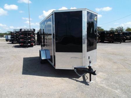 New 2026 Covered Wagon Trailers 6x12 Cargo / Enclosed Trailer / Extra Wide Ramp / 36" RV Side Door / 6'6" Interior / Bed Lined Tongue and Frame / (4) D-Rings / .030 Black Semi-Screwless Exterior