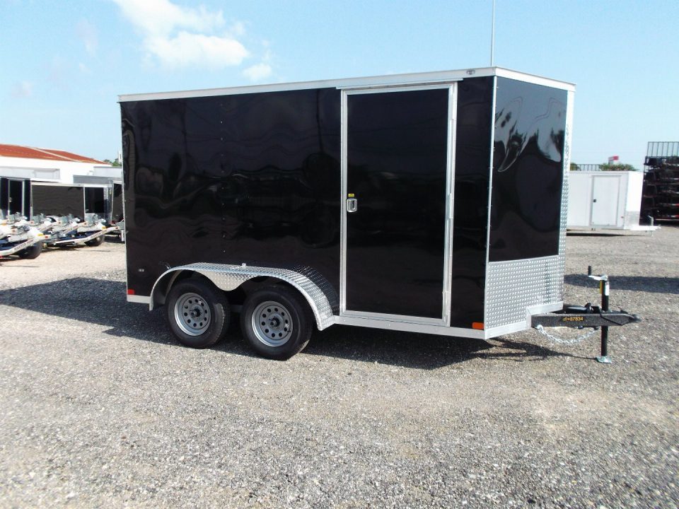 New 2026 Covered Wagon Trailers 6x12 Cargo Trailer / Enclosed Trailer / 6'6" Interior / Extra Wide Ramp / 36" RV Side Door / LEDs / .030 Black