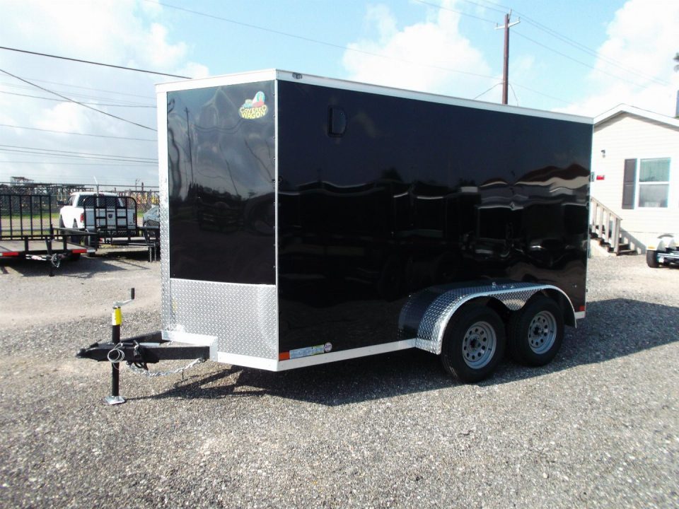 New 2026 Covered Wagon Trailers 6x12 Cargo Trailer / Enclosed Trailer / 6'6" Interior / Extra Wide Ramp / 36" RV Side Door / LEDs / .030 Black