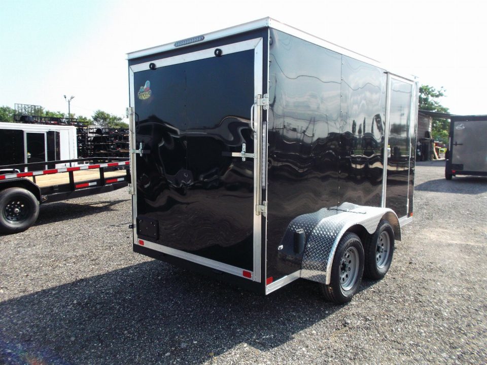 New 2026 Covered Wagon Trailers 6x12 Cargo Trailer / Enclosed Trailer / 6'6" Interior / Extra Wide Ramp / 36" RV Side Door / LEDs / .030 Black