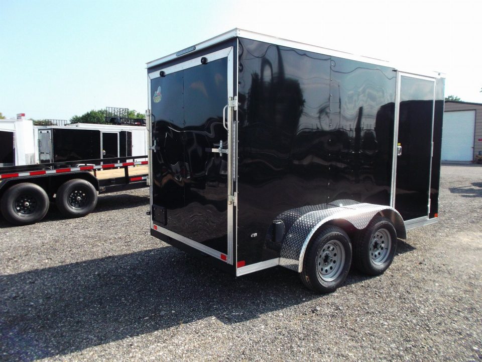 New 2026 Covered Wagon Trailers 6x12 Cargo Trailer / Enclosed Trailer / 6'6" Interior / Extra Wide Ramp / 36" RV Side Door / LEDs / .030 Black
