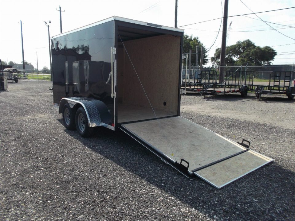 New 2026 Covered Wagon Trailers 6x12 Cargo Trailer / Enclosed Trailer / 6'6" Interior / Extra Wide Ramp / 36" RV Side Door / LEDs / .030 Black