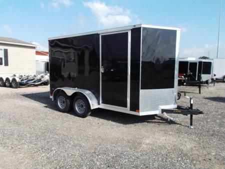 New 2026 Covered Wagon Trailers 6x12 Cargo Trailer / Enclosed Trailer / 6'6" Interior / Extra Wide Ramp / 36" RV Side Door / LEDs / .030 Black
