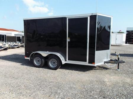 New 2026 Covered Wagon Trailers 6x12 Cargo Trailer / Enclosed Trailer / 6'6" Interior / Extra Wide Ramp / 36" RV Side Door / LEDs / .030 Black